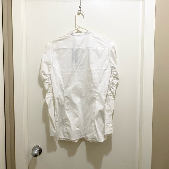 NWT Peter Nygard Button Blouse Pouf Sleeves White 6 - Picture 2 of 8